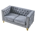 Velurian 58" Velvet Loveseat for Living Room - Grey Velvet - Solid Wood Frame - CAB4306