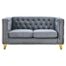 Velurian 58" Velvet Loveseat for Living Room - Grey Velvet - Solid Wood Frame - CAB4306