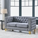 Velurian 58" Velvet Loveseat for Living Room - Grey Velvet - Solid Wood Frame - CAB4306