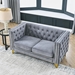 Velurian 58" Velvet Loveseat for Living Room - Grey Velvet - Solid Wood Frame - CAB4306