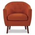 Kaidair Accent Chair - Orange Textured - Solid Wood Frame - Espresso Finish Legs