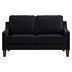 Willowbrook 51" Loveseat - Black Velvet - Espresso Finish Wooden Legs