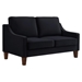 Willowbrook 51" Loveseat - Black Velvet - Espresso Finish Wooden Legs - CAB4310