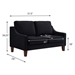 Willowbrook 51" Loveseat - Black Velvet - Espresso Finish Wooden Legs - CAB4310