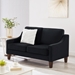 Willowbrook 51" Loveseat - Black Velvet - Espresso Finish Wooden Legs - CAB4310