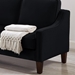 Willowbrook 51" Loveseat - Black Velvet - Espresso Finish Wooden Legs - CAB4310