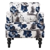 Ridgewyn Tufted Club Chair - Multicolor Floral Fabric - Dark Brown Finish Legs