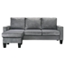 Brixon 77" Jessica Sectional Sofa Chaise - Gray Velvet