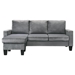 Brixon 77" Jessica Sectional Sofa Chaise - Gray Velvet - CAB4314