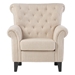 Perenia Tufted Chair - Light Beige Fabric - Button-Accented Diamond Tufting - CAB4315