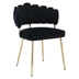 Valleno Accent Chair - Black Velvet - Golden Finish Feet