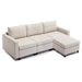 Davenport 86" Sectional Sofa with 1 Ottoman - Cream Linen Fabric - Rubberwood Frame - CAB4318