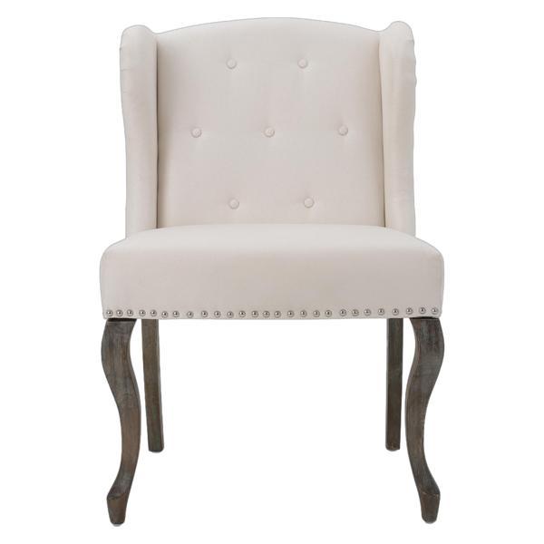 Yolande Single Chair - Beige Fabric 