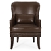 Fletcher Accent Chair - Dark Brown Polyurethane - Birch Wood Legs - CAB4324