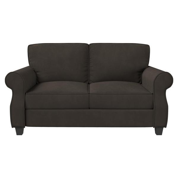 Bays 56" Loveseat with Solid Wood Frame - Brown 