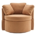 Eccleston Swivel Accent Chair with Storage and Back Cushion - Khaki