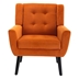 Village Green Accent Chair - Modern Ergonomics - Orange Velvet - Black Legs