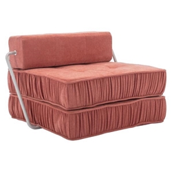 Beyond Folding Sofa Bed - Orange Chenille - 1 Seat 