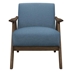 Brixham Accent Chair with Textured Blue Fabric and Walnut Finish Frame