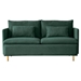 Blyth 63" Loveseat - Emerald Cotton Linen - Golden Metal Legs - CAB4368