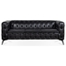 Yuba City 84" 3 Seater Sofa - Black Polyurethane - Iron Legs - CAB4369