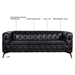 Yuba City 84" 3 Seater Sofa - Black Polyurethane - Iron Legs - CAB4369