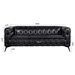 Yuba City 84" 3 Seater Sofa - Black Polyurethane - Iron Legs - CAB4369