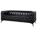 Yuba City 84" 3 Seater Sofa - Black Polyurethane - Iron Legs - CAB4369