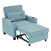 Ventosa 68" Futon Chair Bed Convertible Chair 3-in-1 Pull Out Sleeper Chair Beds - Green Scratch Cloth Fabric - CAB4383