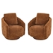 Dovetail Swivel Accent Chair - Caramel Chenille - Walnut Finish Base - CAB4385