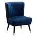 Maisonette Accent Chair - Velvet Upholstered - Blue - Black Finish Legs