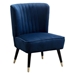 Maisonette Accent Chair - Velvet Upholstered - Blue - Black Finish Legs - CAB4390