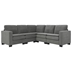 Pinnacle 89" Sectional Sofa - 5 Seater L Shaped - Gray Velvet - Cloud Corner Couch