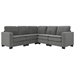 Pinnacle 89" Sectional Sofa - 5 Seater L Shaped - Gray Velvet - Cloud Corner Couch - CAB4395