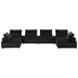 Zorvan 160" Black Velvet 6-Seater U-Shape Modular Sectional Sofa