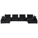 Zorvan 160" Black Velvet 6-Seater U-Shape Modular Sectional Sofa - CAB4396