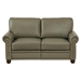 Morton 59" Loveseat - Grey Faux Leather - Brown Finish Legs - CAB4400