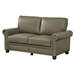 Morton 59" Loveseat - Grey Faux Leather - Brown Finish Legs - CAB4400