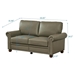 Morton 59" Loveseat - Grey Faux Leather - Brown Finish Legs - CAB4400