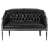 Hilda Loveseat with Button Tufted Diamond Stitch - Black Polyurethane - Birch Wood Frame