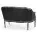 Hilda Loveseat with Button Tufted Diamond Stitch - Black Polyurethane - Birch Wood Frame - CAB4404