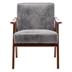 Langston Accent Chair - Mid-Century Modern - Grey Fabric - Solid Wood Frame