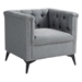 Cobble Accent Chair - Gray Linen - Solid Wood Frame - CAB4406