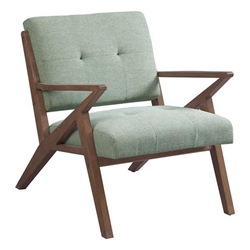 Cairnview Accent Chair - Seafoam Polyester - Solid Wood Frame 