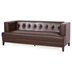 Lyravale 80" 3 Seater Sofa - Dark Brown Polyurethane - Wood Frame