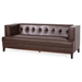 Lyravale 80" 3 Seater Sofa - Dark Brown Polyurethane - Wood Frame - CAB4418