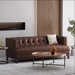 Lyravale 80" 3 Seater Sofa - Dark Brown Polyurethane - Wood Frame - CAB4418