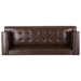 Lyravale 80" 3 Seater Sofa - Dark Brown Polyurethane - Wood Frame - CAB4418