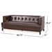 Lyravale 80" 3 Seater Sofa - Dark Brown Polyurethane - Wood Frame - CAB4418