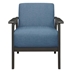 Prismatica Accent Chair - Blue Textured Fabric - Antique Gray Finish Frame